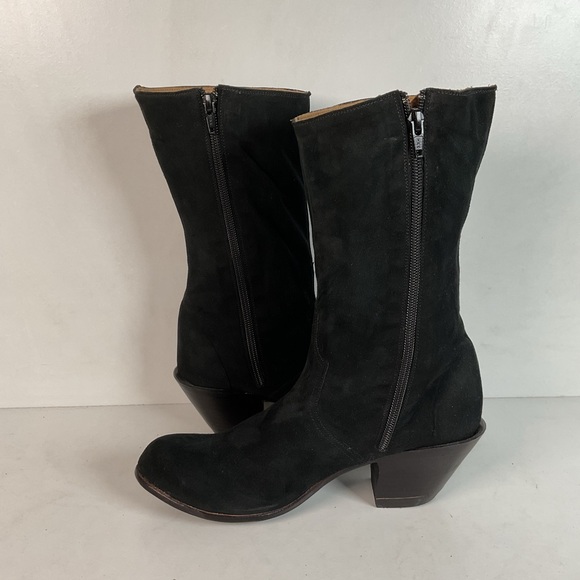 Lucchese Prototype Sock Booties 8 B Nubuck Suede Classics Handmade - Picture 16 of 16